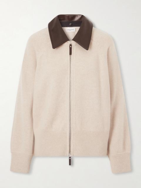 Conrad Leather-trimmed Recycled-cashmere Jacket
