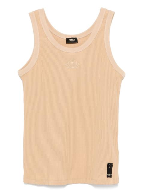 logo-embroidered tank top