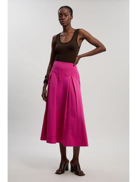 Cotton Woven Prom Skirt With Dropped Waist Detail