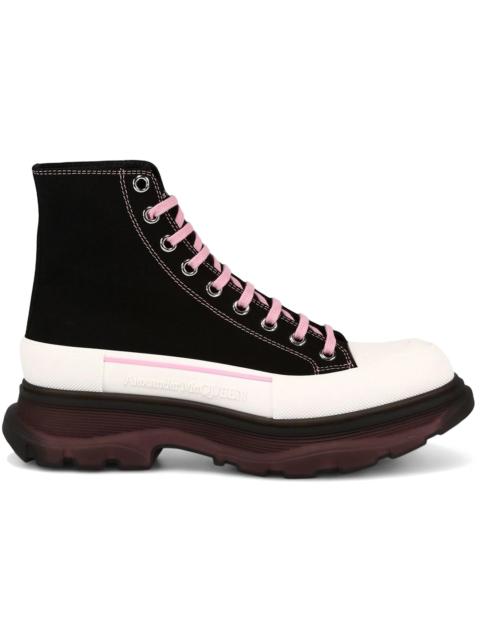 Alexander McQueen Tread Slick Boot Black Blossom Pink