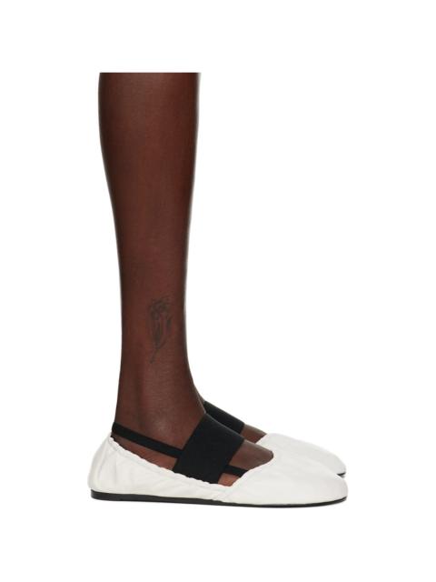 White Merce Ballerina Flats