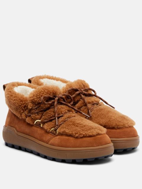 Chamonix shearling-trimmed suede ankle boots