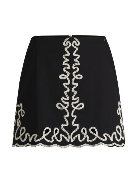 COTTON MINI SKIRT WITH CONTRAST EMBROIDERY
