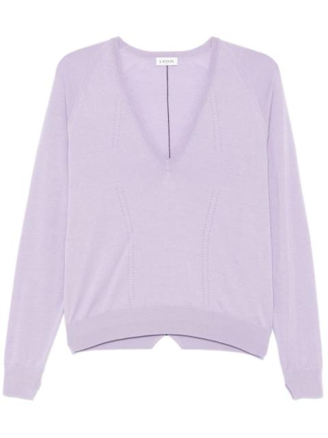 pointelle-trim sweater