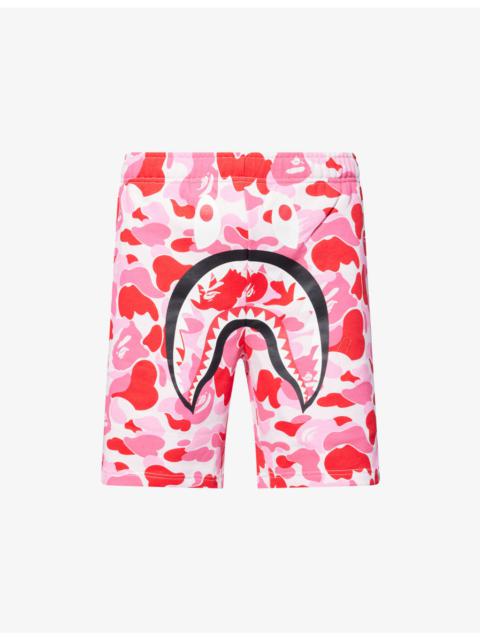 Camo Shark Printed Cotton Sweat Shorts
