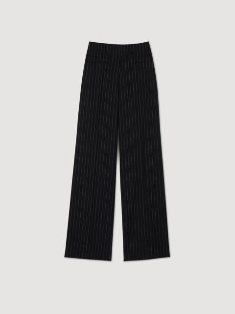 CHALK-STRIPED STRAIGHT-LEG TROUSERS