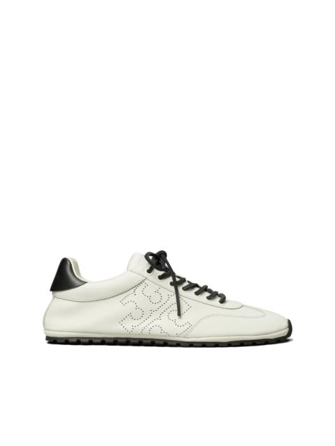 leather perforated sneakers