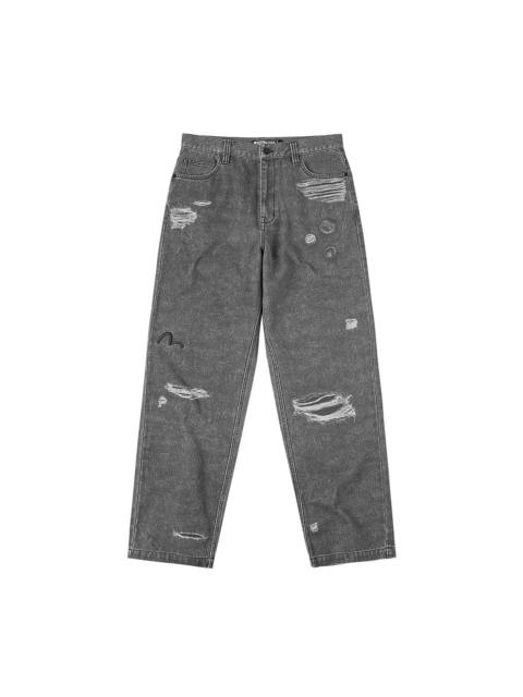 Distressed Print Relax Fit Pants