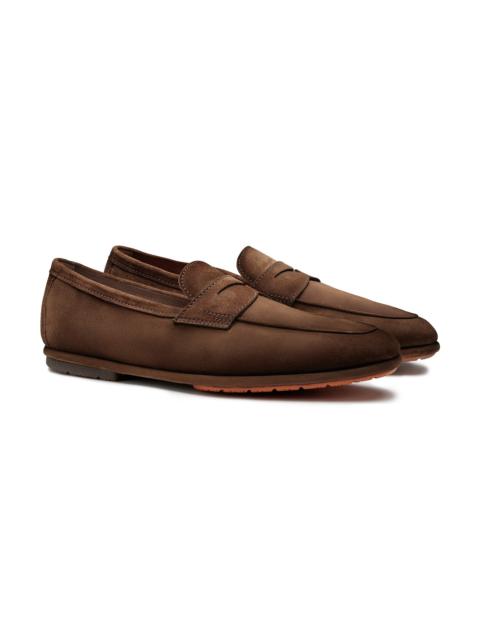 Men's brown suede Carlo penny loafer