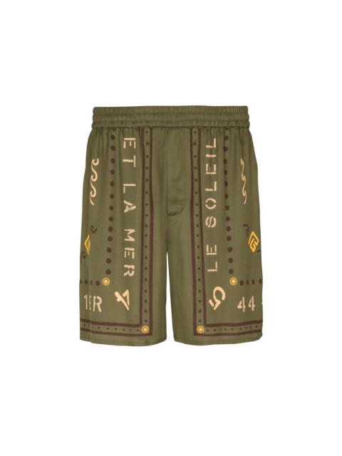 Bermuda shorts with Balmain Club print