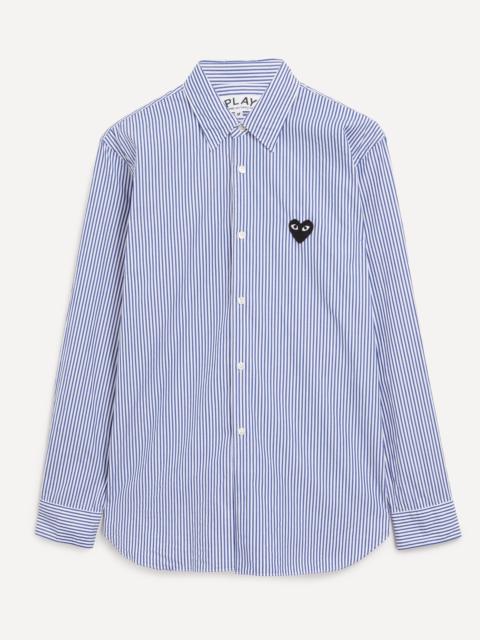 Blue Striped Black Heart Shirt