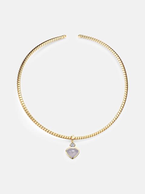 Trisolina 18kt gold necklace with chalcedony and diamonds