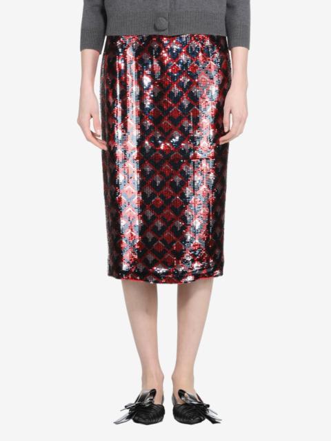 PENCIL SKIRT WITH SEQUINED FABRIC