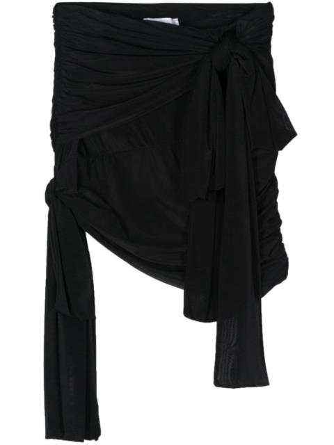 bow-detail draped skirt