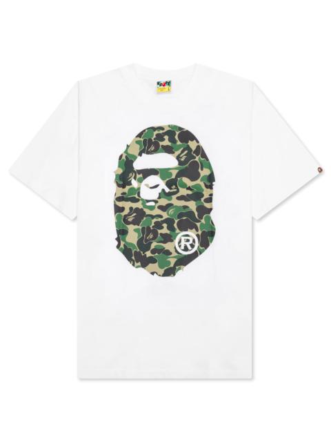 ABC CAMO BIG APE HEAD TEE - WHITE/GREEN