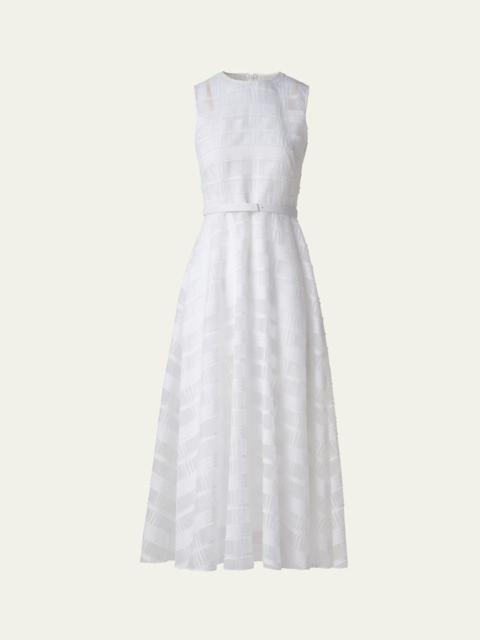 Check Silk Organza Midi Dress