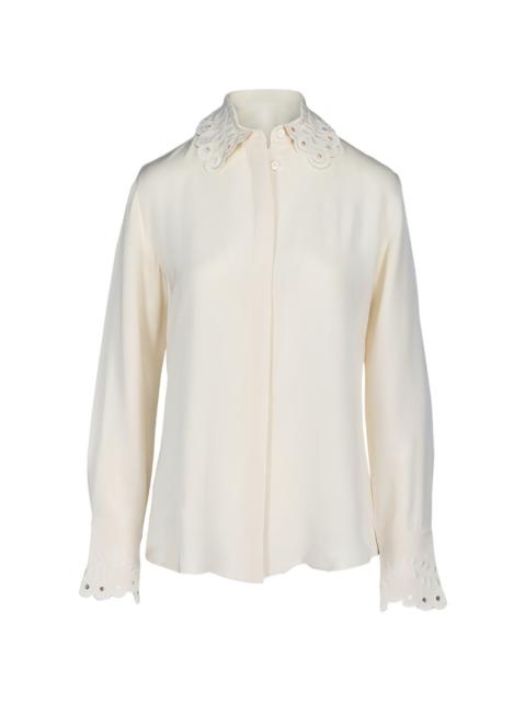 eyelet collar blouse