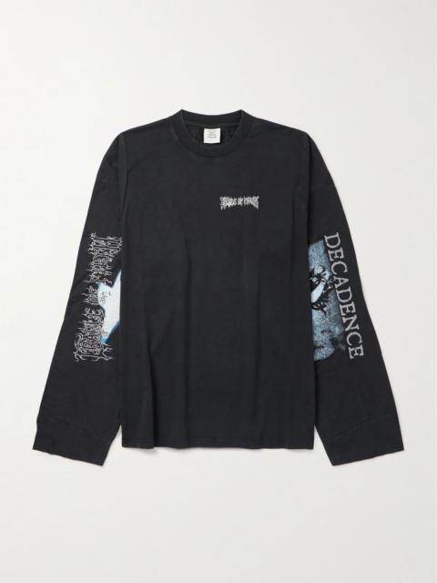 Oversized Logo-Print Cotton-Jersey T-Shirt Black