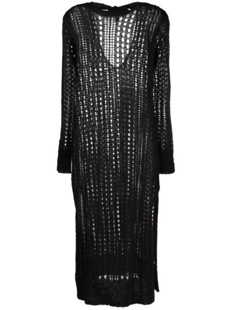 open-knit mohair-blend dress