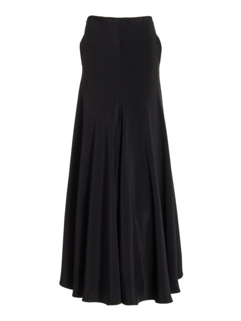 The Millie Silk-Crepe Maxi Skirt black