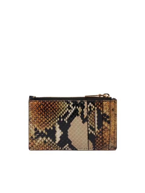 snakeskin-pattern zip cardholder