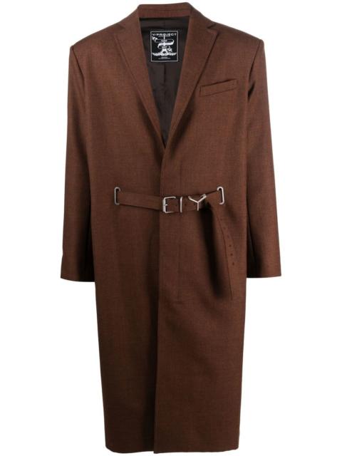 belted-waist single-breasted coat