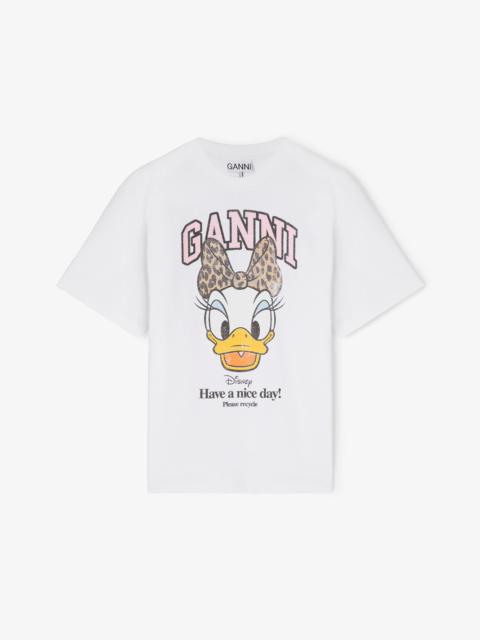 GANNI X DISNEY DAISY DUCK WHITE PRINTED T-SHIRT