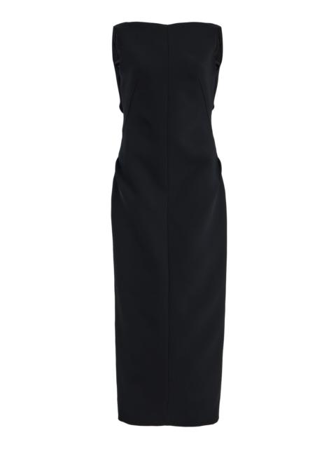 Fervor Linen-Blend Midi Dress black