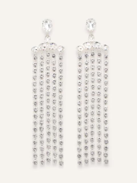 Cascade crystal earrings in silver
