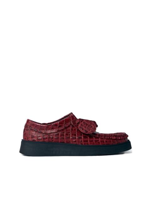 Torview croc-embossed lace-up shoes