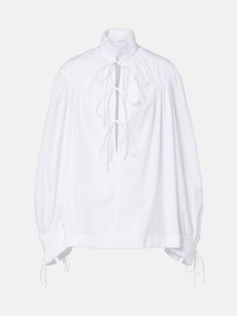 Ruffled cotton blouse