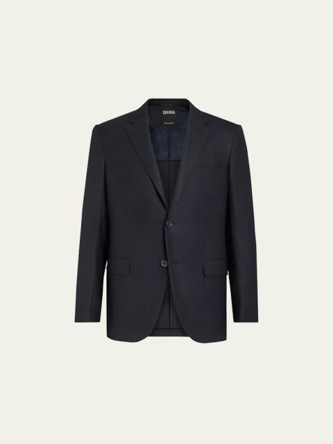 Men's Solid Trofeo Wool Regular-Fit Blazer Jacket