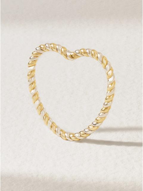 9-karat White And Yellow Gold Ring