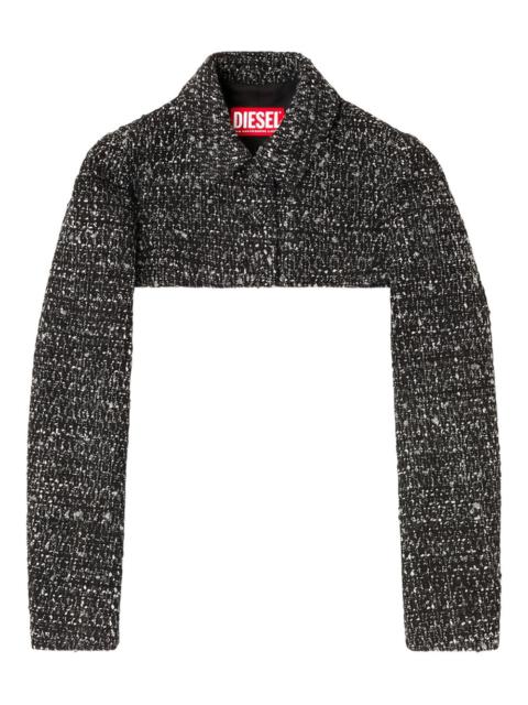 tweed-texture cropped jacket