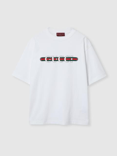 Cotton jersey T-shirt with Gucci print
