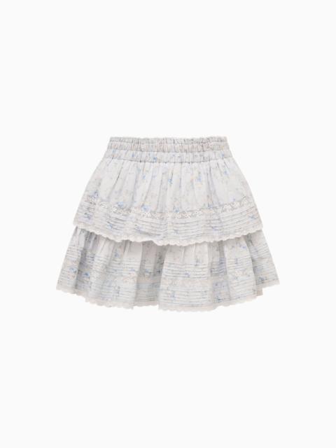 Ruffle Mini Floral Wreath Print Skirt