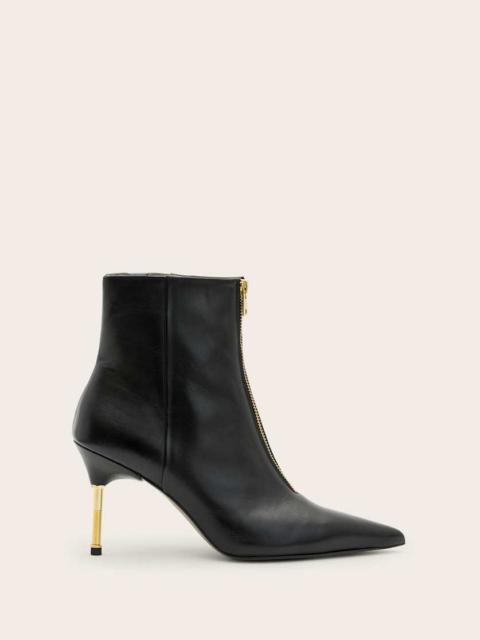NATASHA POINTED ZIP UP LEATHER BOOTS