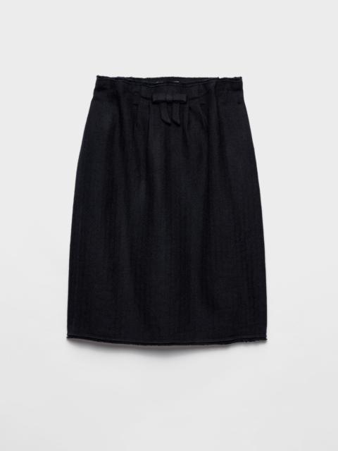 Chevron wool midi skirt