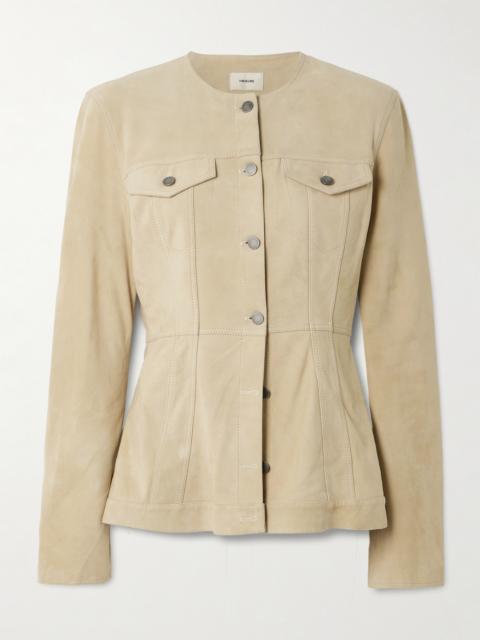 Temple Paneled Suede Jacket