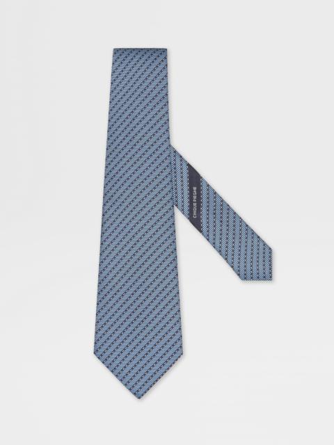 LIGHT BLUE CINQUE PIEGHE SILK TIE