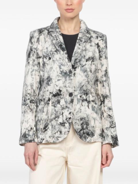 printed button-fastening blazer