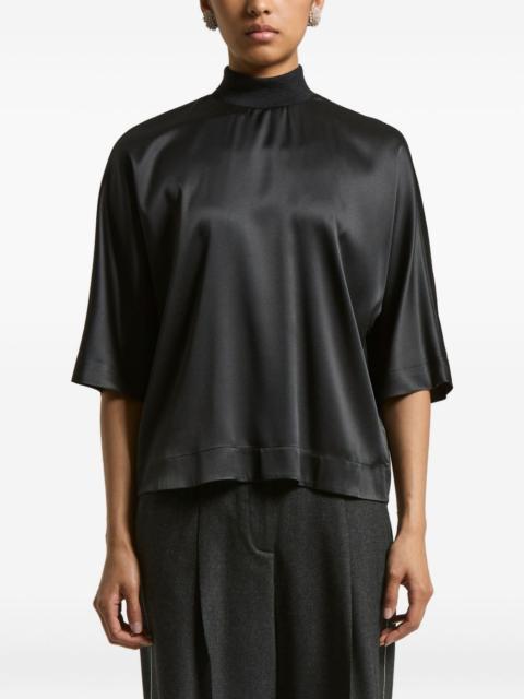 high-neck short-sleeves top