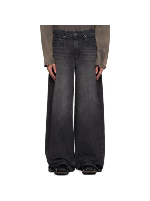 Black Tuck-Detail Jeans