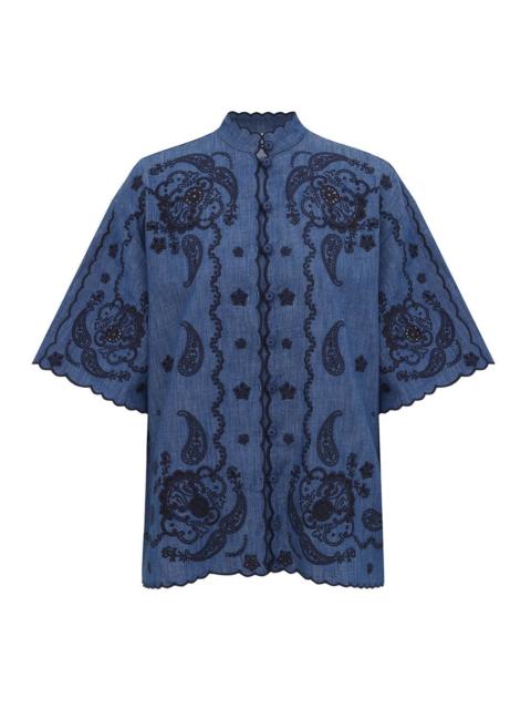 ASTER EMBROIDERED DENIM SHIRT