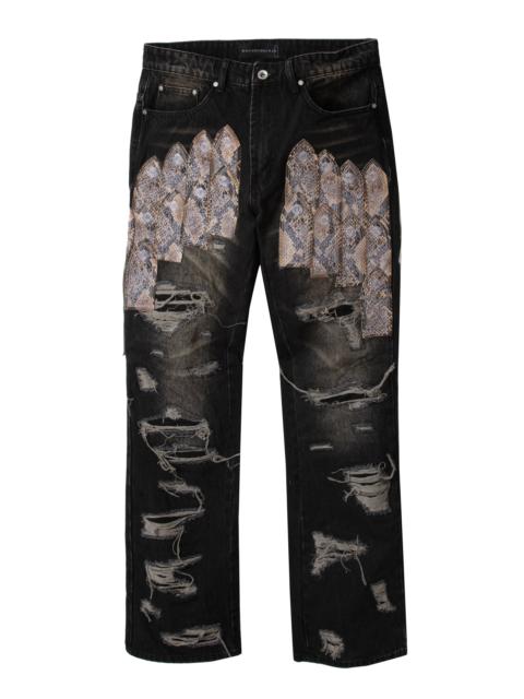 PATCHED ARCH MOCHA DENIM