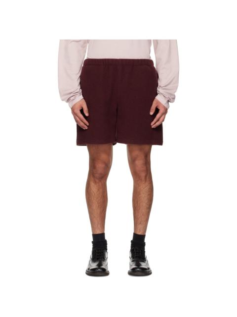 SSENSE Exclusive Burgundy Fleece Shorts