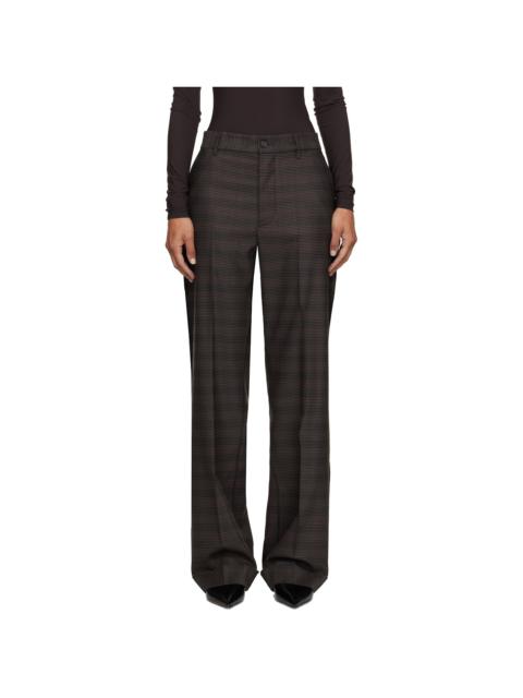 Brown & Black Checked Tailoring Trousers