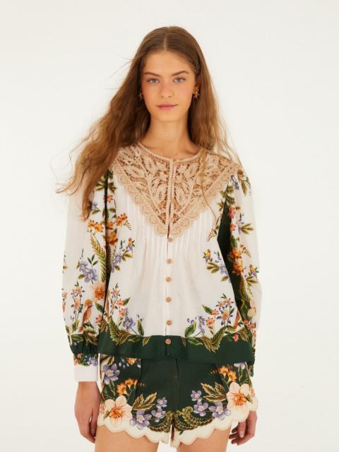 Sand Nature Lace Long Sleeve Blouse