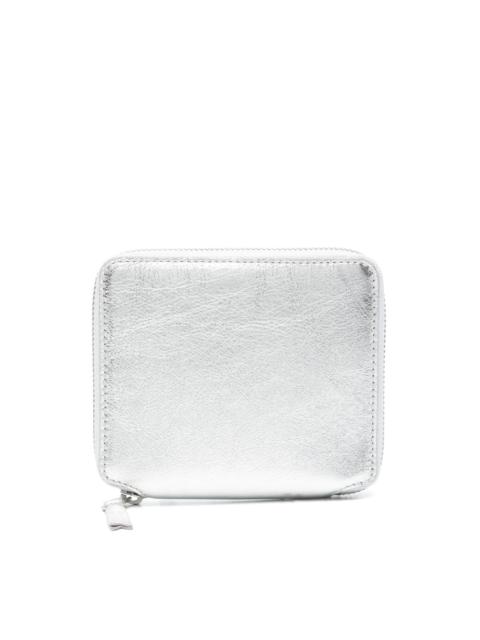 metallic zip wallet