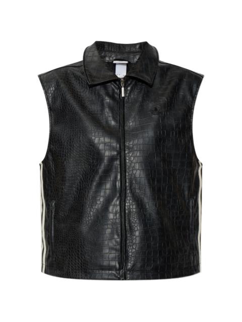 crocodile-effect gilet